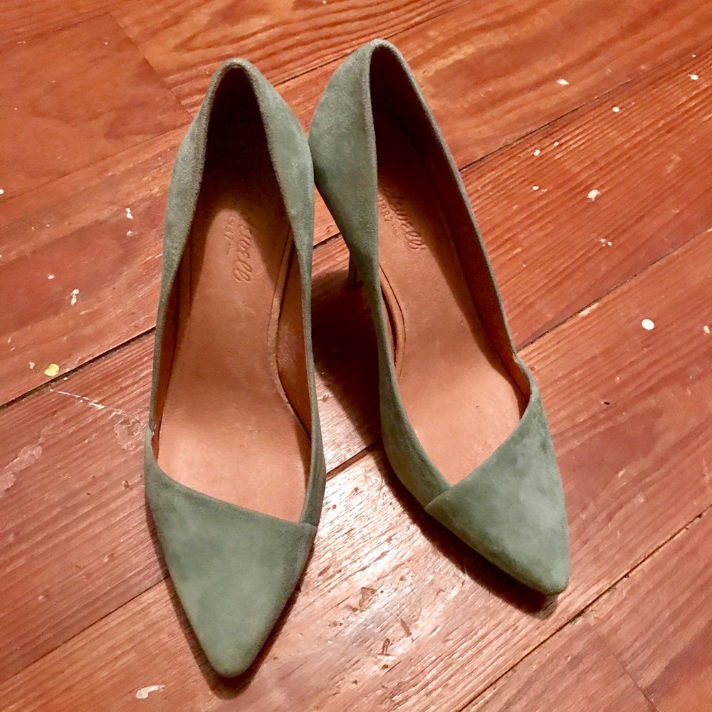 MADEWELL Mira heel in suede | mint green